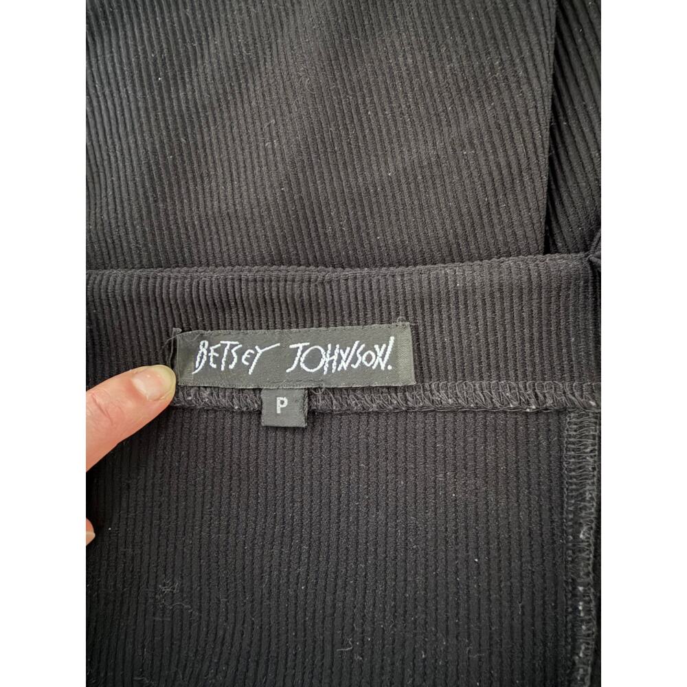 Vintage Betsey Johnson Made in USA Black Coquette Fit Flare Dress Button P XS - Picture 7 of 8